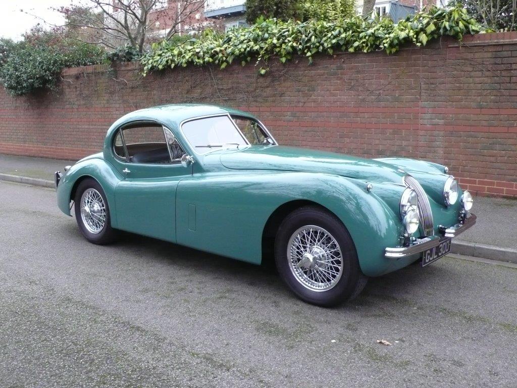 Green Jaguar XK 120 FHC